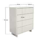 Velmor Ribbed Chest of 5 Drawers White - Image 6