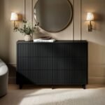 Velmor Ribbed Chest of 6 Drawers Black