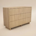 Velmor Ribbed Chest of 6 Drawers Oak