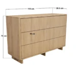 Velmor Ribbed Chest of 6 Drawers Oak