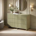 Velmor Ribbed Chest of 6 Drawers Olive Green