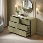 Velmor Ribbed Chest of 6 Drawers Olive Green