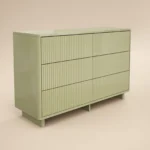 Velmor Ribbed Chest of 6 Drawers Olive Green