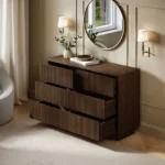 Velmor Ribbed Chest of 6 Drawers Walnut