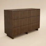 Velmor Ribbed Chest of 6 Drawers Walnut