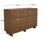 Velmor Ribbed Chest of 6 Drawers Walnut