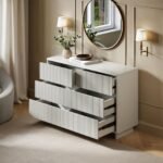 Velmor Ribbed Chest of 6 Drawers White - Image 3