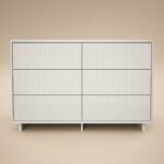 Velmor Ribbed Chest of 6 Drawers White - Image 4