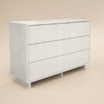 Velmor Ribbed Chest of 6 Drawers White - Image 5