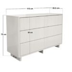 Velmor Ribbed Chest of 6 Drawers White - Image 6