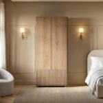 Velmor Ribbed Double Wardrobe with Drawers Oak - Image 2