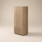 Velmor Ribbed Double Wardrobe with Drawers Oak - Image 4