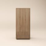 Velmor Ribbed Double Wardrobe with Drawers Oak - Image 5