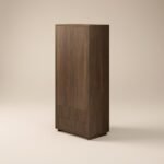 Velmor Ribbed Double Wardrobe with Drawers Walnut - Image 4