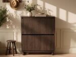 Velmor Slim Ribbed Shoe Cabinet with 2 Flip Drawers - Image 2