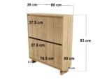 Velmor Slim Ribbed Shoe Cabinet with 2 Flip Drawers - Image 5