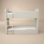 Venna Panelled Upholstered Bunk Bed with Wooden Ladder