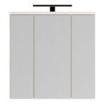 Veris 3 Door Mirrored Bathroom Cabinet with Integrated LED Lighting in Sand