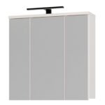 Veris 3 Door Mirrored Bathroom Cabinet with Integrated LED Lighting in Sand