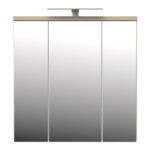 Veris 3 Door Mirrored Bathroom Cabinet with Integrated LED Lighting – Sonoma Oak & White Gloss
