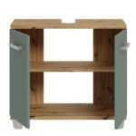 Veris 5 Piece Bathroom Set Artisan Oak & Sage Green Doors