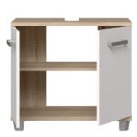 Veris 5 Piece Bathroom Set Sonoma Oak & White High Gloss