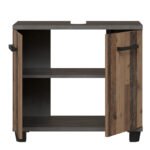 Veris 5 Piece Bathroom Set Walnut & Dark Grey