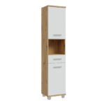Veris Tall Narrow Bathroom Cupboard with 2 Doors & 1 Drawer