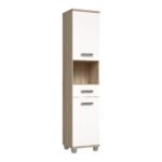 Veris Tall Narrow Bathroom Cupboard with 2 Doors & 1 Drawer