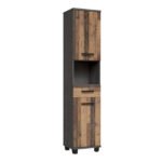 Veris Tall Narrow Bathroom Cupboard with 2 Doors & 1 Drawer