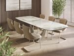 Viano Pearl Ceramic 180-240cm Extending Dining Table - Image 7