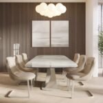 Viano Pearl Ceramic 180-240cm Extending Dining Table - Image 8