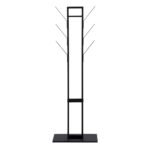 Vinson coat hanger, frame and base matt black powder coated steel, 56x28x165 cm