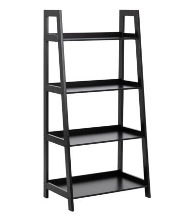 Wally Bookcase with 4 Shelves in Black