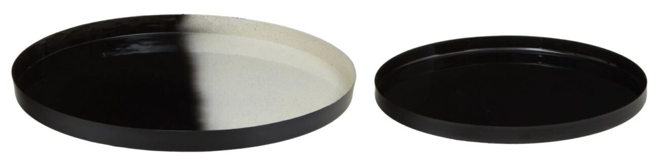 Westray Set of 2 Black and White Ombre Trays