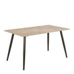 Wicklow Ceramic Dining Table Brown/Black 140-80cm includes 4 Brooke Dining Chairs in Monza Beige