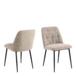 Wicklow Ceramic Dining Table Brown/Black 140-80cm includes 4 Brooke Dining Chairs in Monza Beige