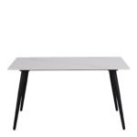 Wicklow Ceramic Dining Table in White 140x80cm