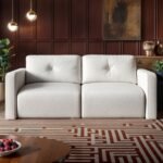 Wilfie 3 Seater Beige Chenille Sofa