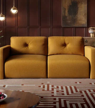 Wilfie 3 Seater Mustard Chenille Sofa