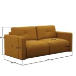 Wilfie 3 Seater Mustard Chenille Sofa