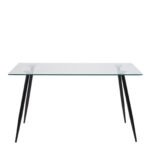 Wilma Dining Table with Glass Top 140x80cm