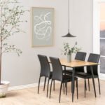 Wilma Dining Table with Oak Top & Black Legs 120x80cm