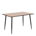 Wilma Dining Table with Oak Top & Black Legs 120x80cm includes 4 Celia Dining Chairs in Light Grey