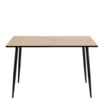Wilma Dining Table with Oak Top & Black Legs 120x80cm includes 4 Celia Dining Chairs in Light Grey