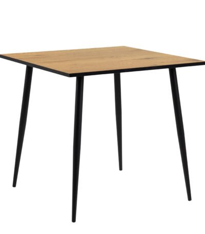 Wilma Small Dining Table in Oak & Black Legs 80x80cm