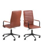 Winslow Swivel Desk Chair With Adjustable Height Function in Vintage Brandy
