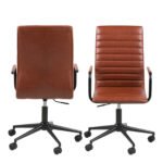Winslow Swivel Desk Chair With Adjustable Height Function in Vintage Brandy