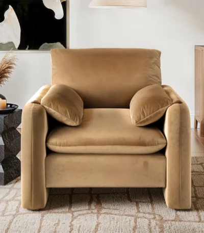 Wren Sand Velvet Accent Chair