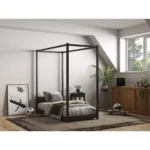 Zara Four Poster Canopy Bed Frame Black